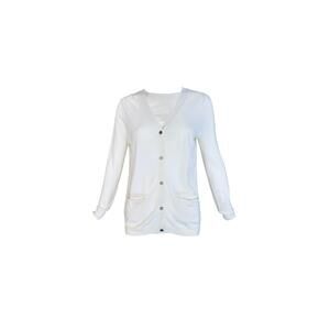 NEW BRAZEAU TRICOT women's pima cotton cardigan in white